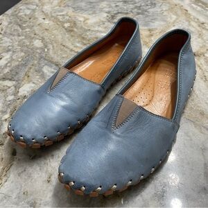 Spring Step Kathaleta Slip On Leather Shoes in Blue Size 40